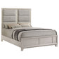 Farre Queen Upholstered Platform Panel Bed Washed Grey