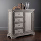 Cresswell 4-drawer Door Chest with Hidden Storage Weathered Taupe