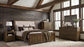 Doherty Eastern King Linen Upholstered Panel Bed Rustic Brown