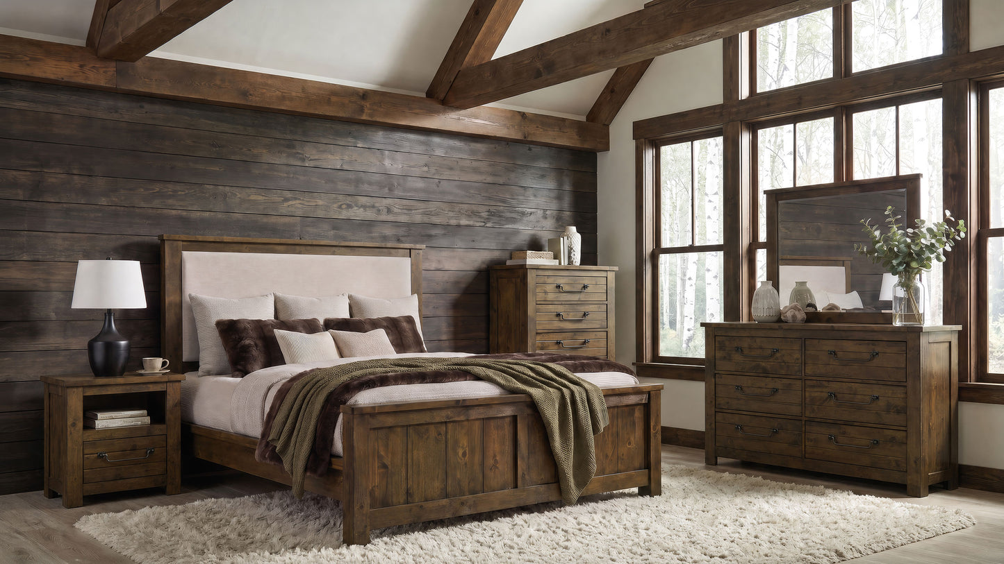 Doherty 5-piece Eastern King Bedroom Set Rustic Brown