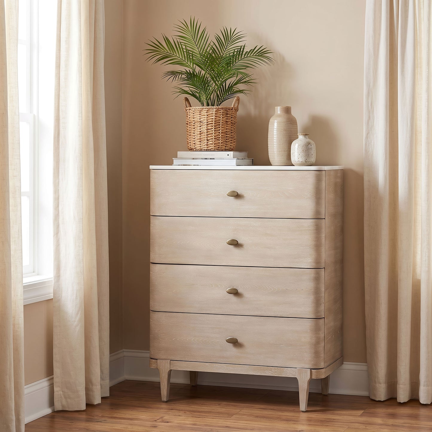 Lucaire 5-drawer Chest of Drawers Sandstone