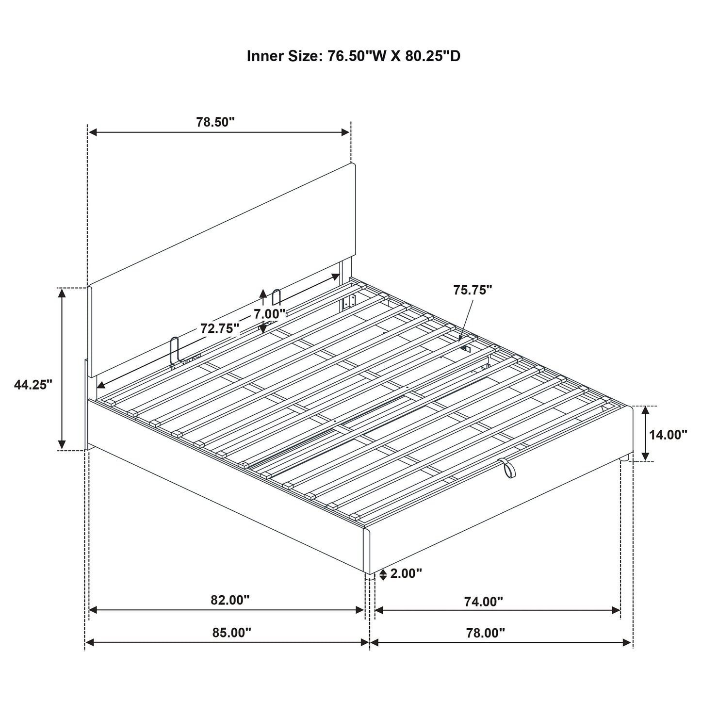 Reeves Upholstered Eastern King Lift-Top Storage Platform Bed Beige