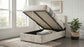 Reeves Upholstered Twin Lift-Top Storage Platform Bed Beige