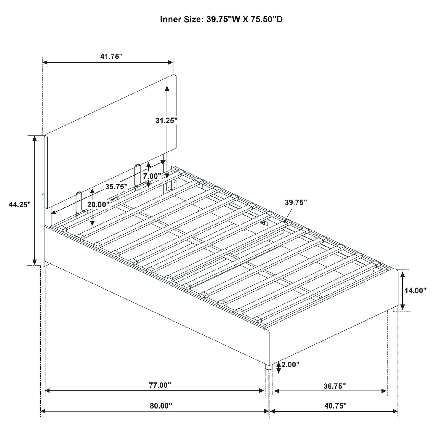 Reeves Upholstered Twin Lift-Top Storage Platform Bed Beige