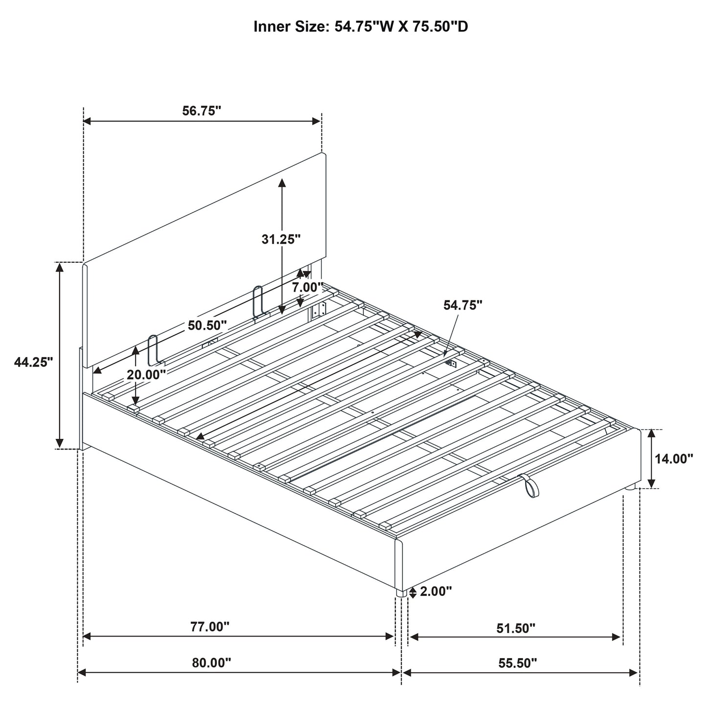 Reeves Upholstered Full Lift-Top Storage Platform Bed Tan