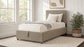 Reeves Upholstered Twin Lift-Top Storage Platform Bed Tan