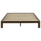 Gislen Queen Easy Assembly Wood Platform Bed Walnut