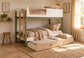 Evren Twin-over-Twin Bunk Bed with Trundle and Ladder Tri-Tone