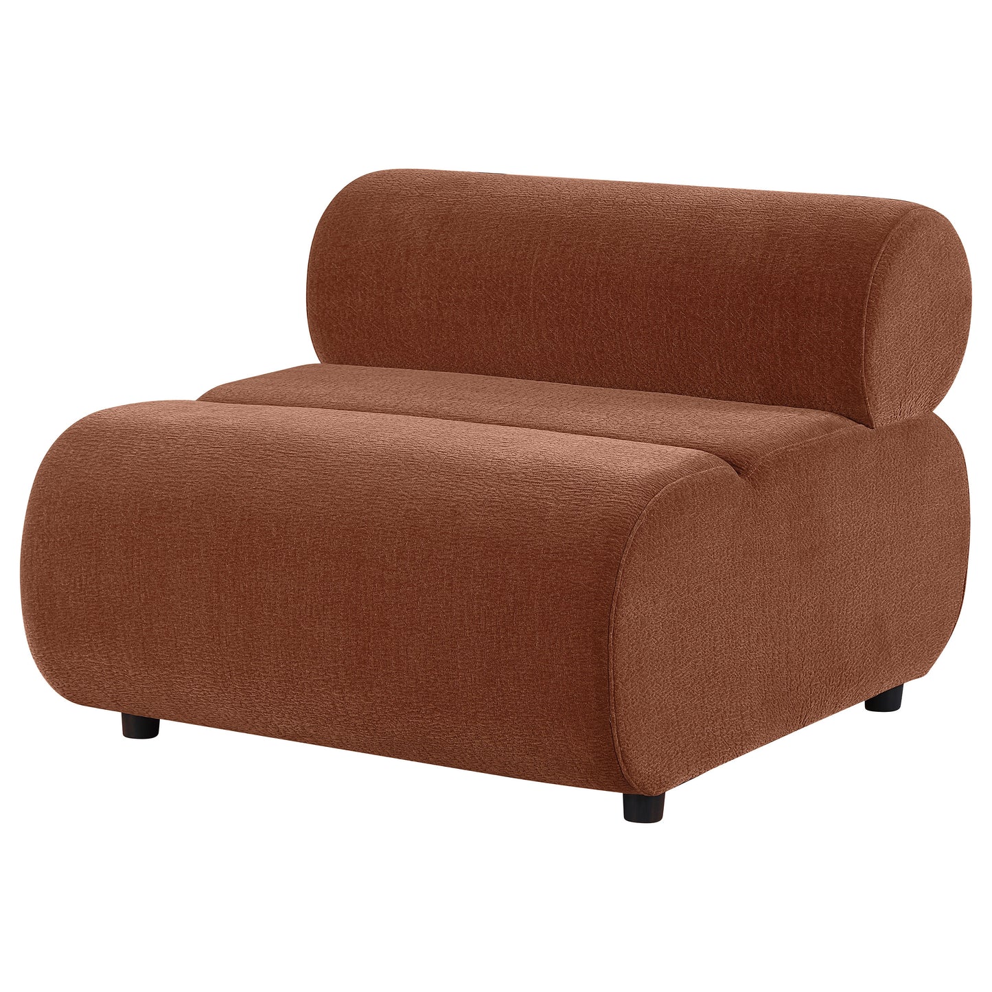 Byrne Velvet Upholstered Armless Chair Rust