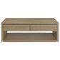 Ingram 2-Drawer Rectangular Coffee Table with Open Shelf Latte