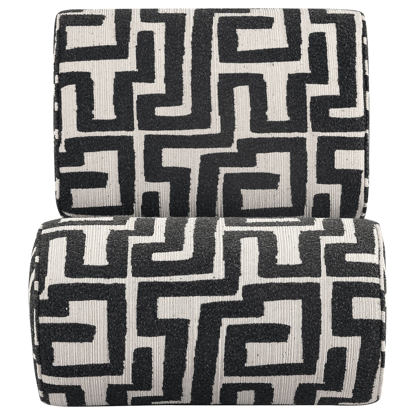 Eimer Geometric Jacquard Accent Chair Black