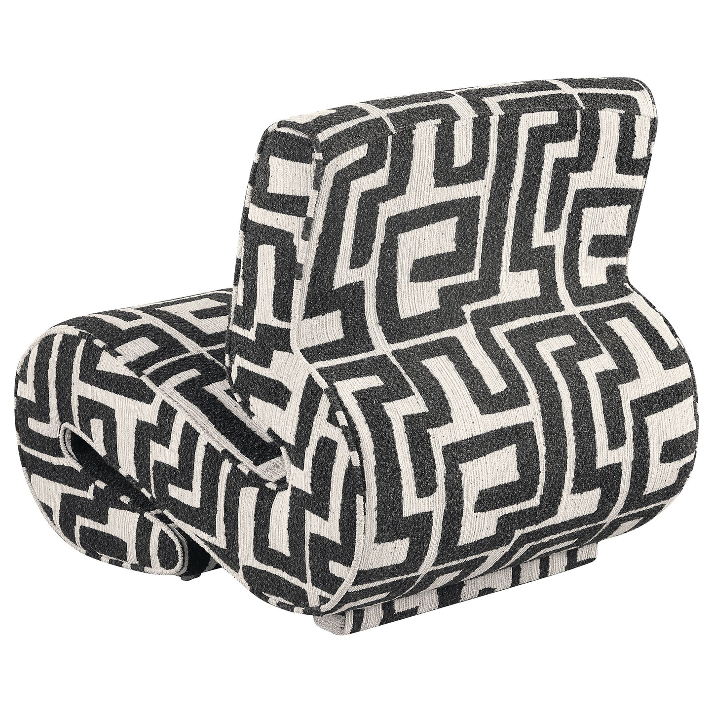 Eimer Geometric Jacquard Accent Chair Black