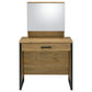 Bettin Vanity Set with Sliding Mirror and Stool Golden Oak