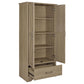 Arvida 2-door Bedroom Wardrobe Storage Cabinet Armoire Latte