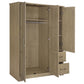 Canova 3-door Bedroom Wardrobe Storage Cabinet Armoire Latte