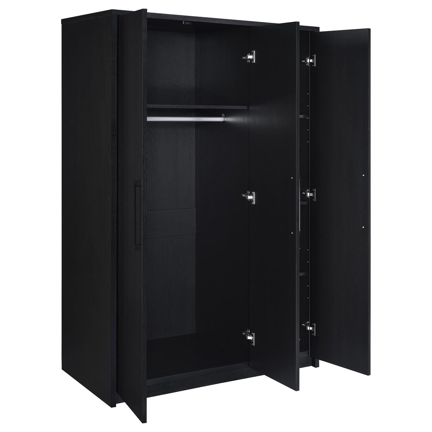 Cerda 3-door Bedroom Wardrobe Storage Cabinet Armoire Black