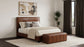 Farrell Queen Leatherette Upholstered Panel Bed Brown
