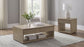 Ingram 2-Drawer Rectangular Coffee Table with Open Shelf Latte