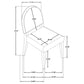 Lucaire Curved High Back Upholstered Dining Chair Cream (Set of 2)