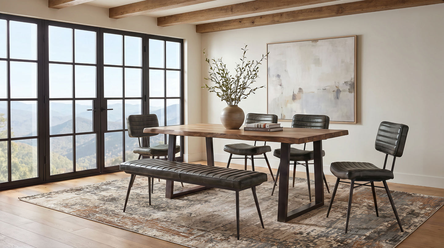 Misty Leather Upholstered Dining Chair Espresso (Set of 2)
