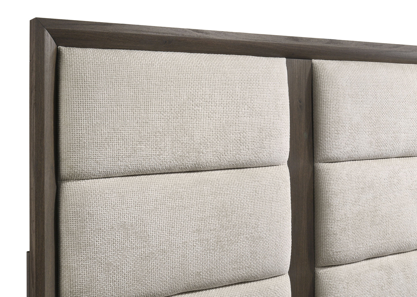 Farre Eastern King Upholstered Panel Bed Dark Brown