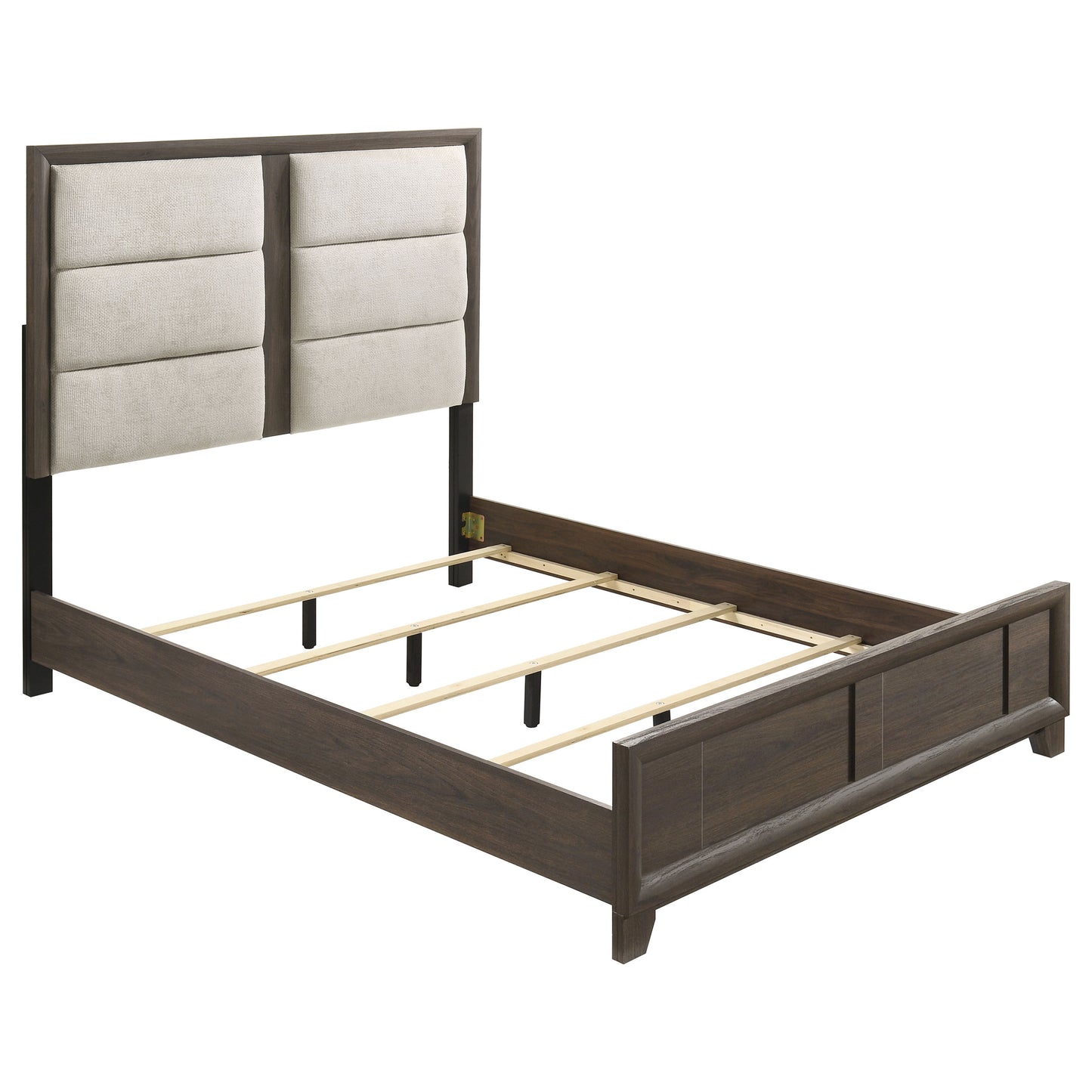 Farre Queen Upholstered Panel Bed Dark Brown