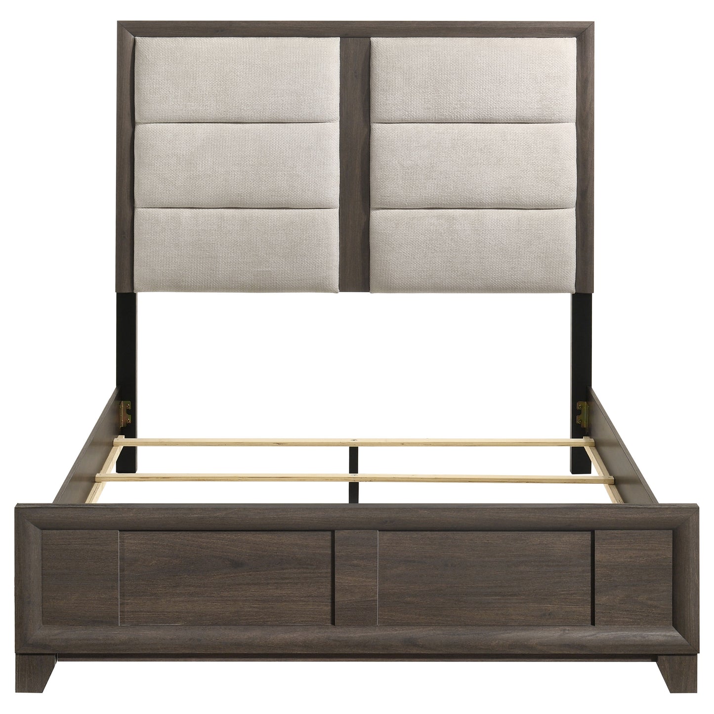 Farre Queen Upholstered Panel Bed Dark Brown