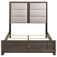 Farre Queen Upholstered Panel Bed Dark Brown