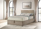 Reeves Upholstered Full Lift-Top Storage Platform Bed Tan