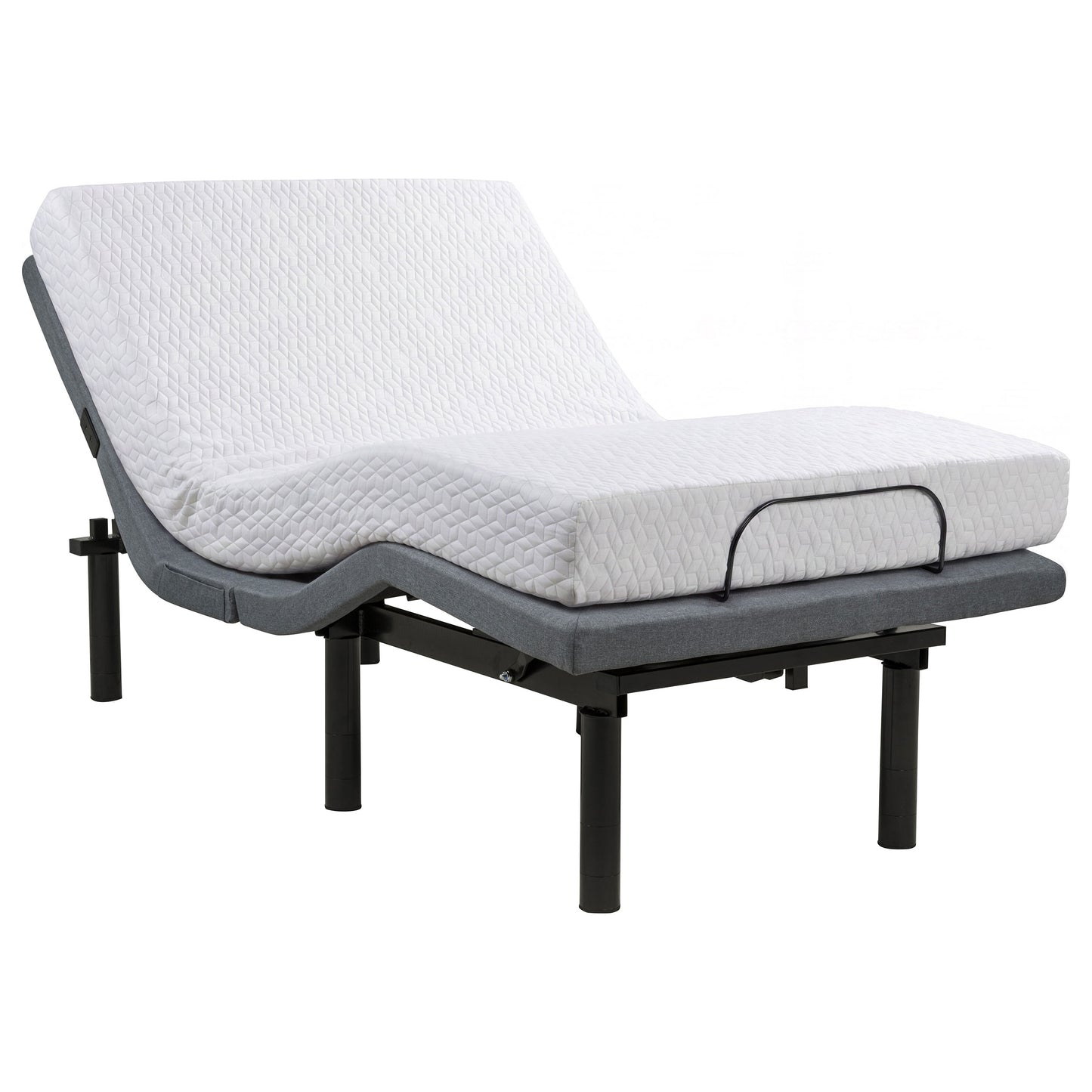 Weston Twin XL Dual-Motor Massage Adjustable Bed Base in Black and Grey