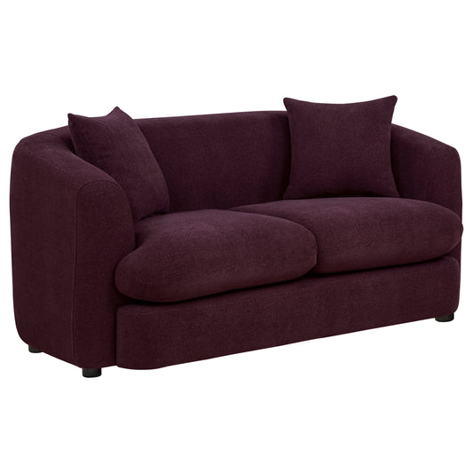 Delroy 2-Seat Stationary Loveseat Aubergine Polyester Upholstery