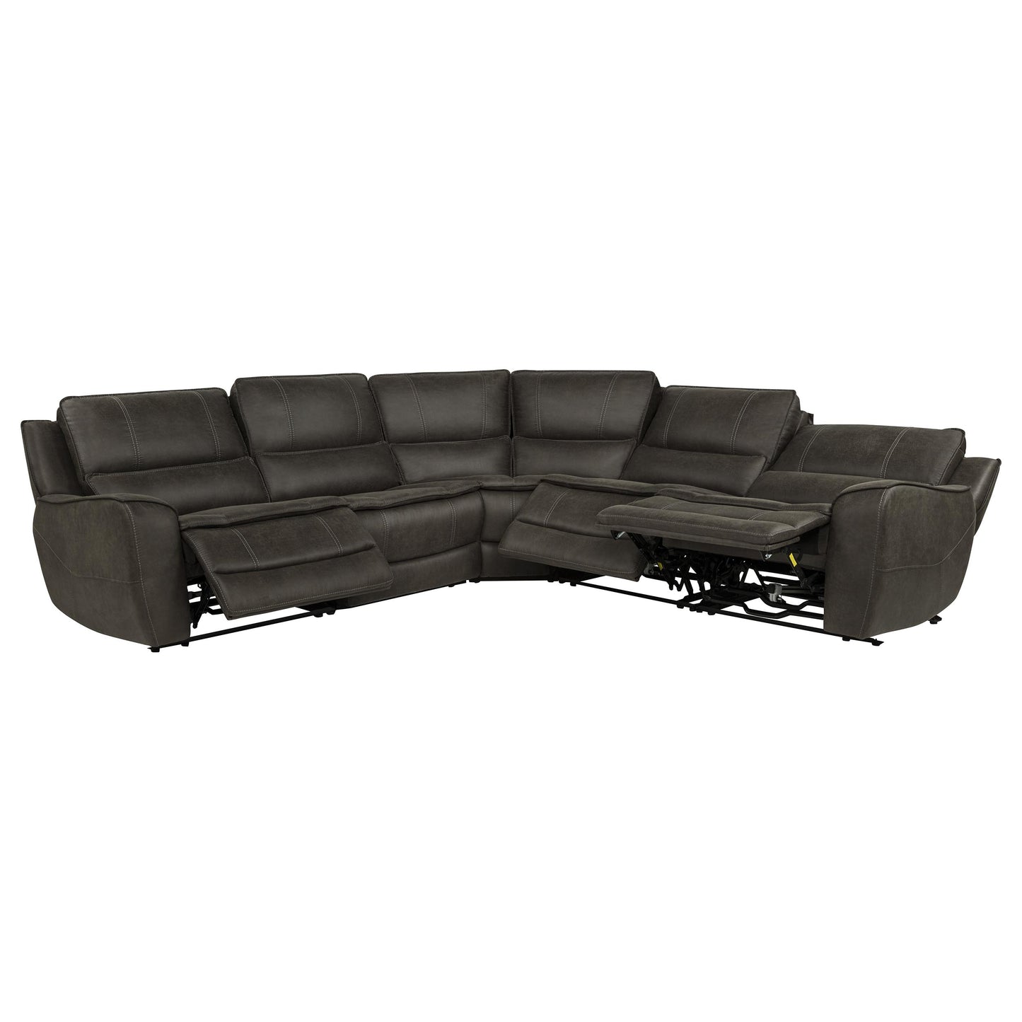 Marcell 5-Piece L-Shaped Modular Power Reclining Sectional Sofa Grey