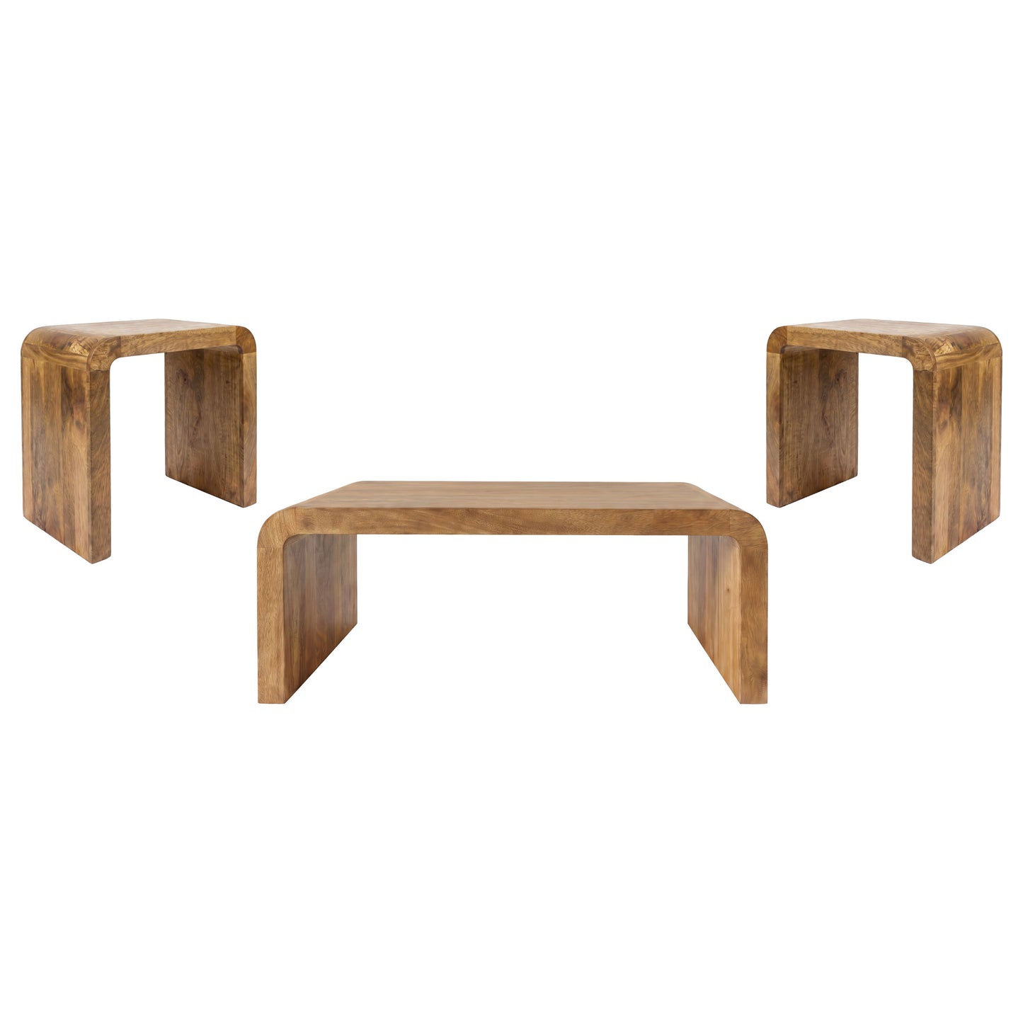 Booker 3-piece Mango Wood Coffee and End Table Set Natural