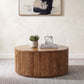 Coffey Round Mango Wood Coffee Table Light Brown