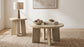 Strouse Contemporary Round Coffee Table in Natural Oak