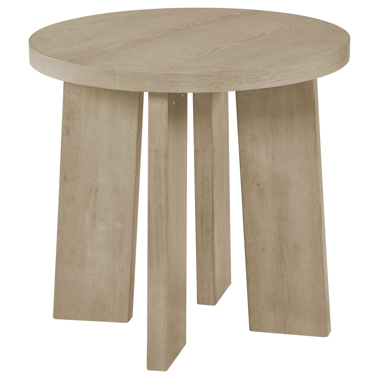 Strouse 2-Piece Round Coffee and End Table Set in Natural Oak
