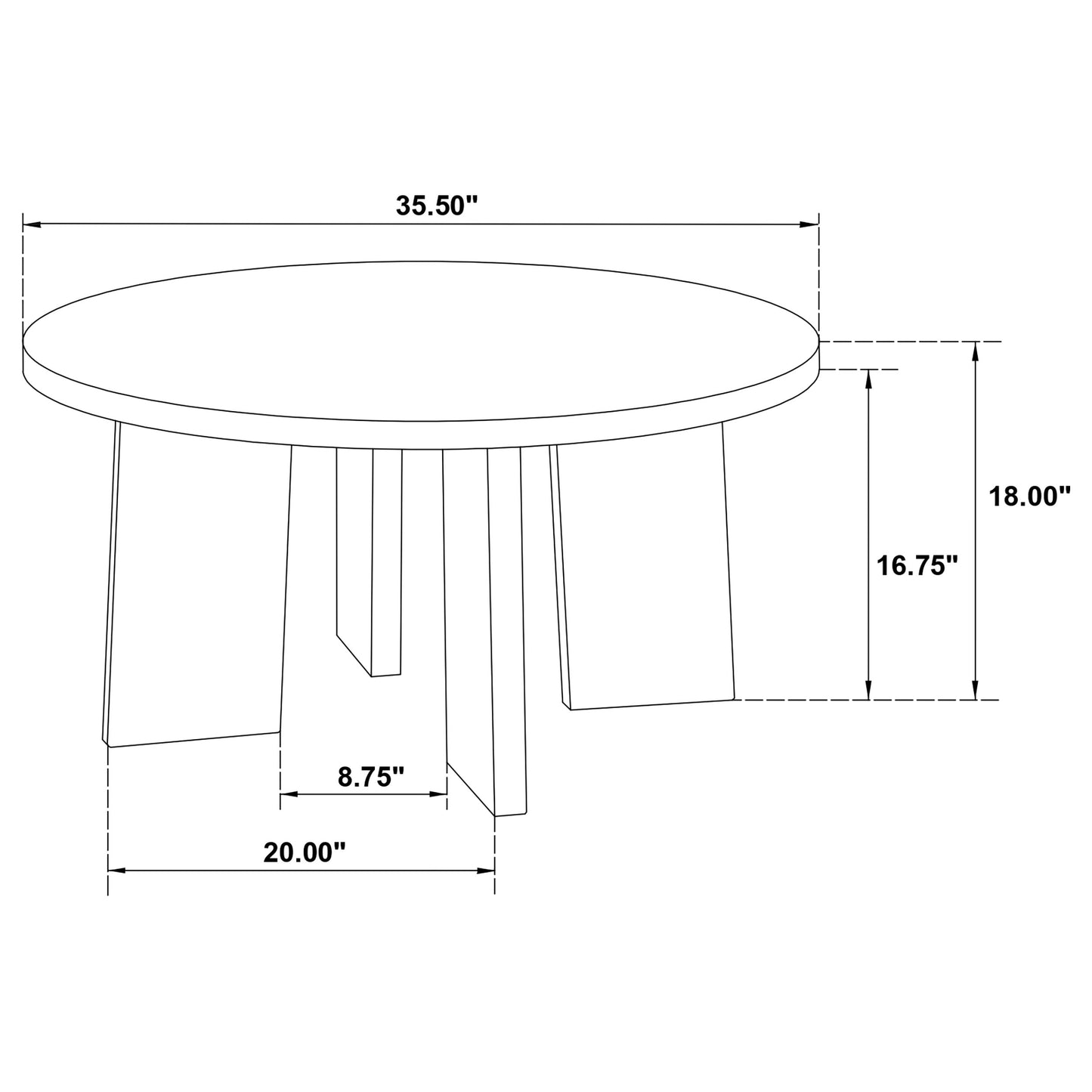 Strouse 3-Piece Round Coffee and End Table Set in Black