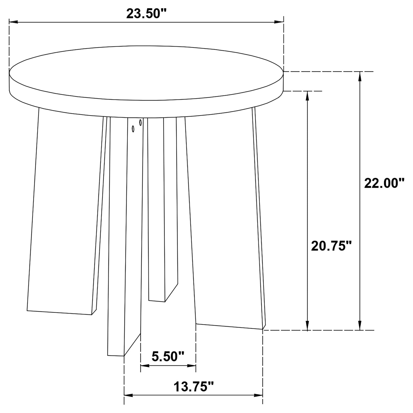 Strouse Contemporary Round End Table in Dark Walnut