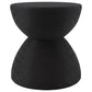 Macedo Round Ribbed Rattan Drum End Table Black