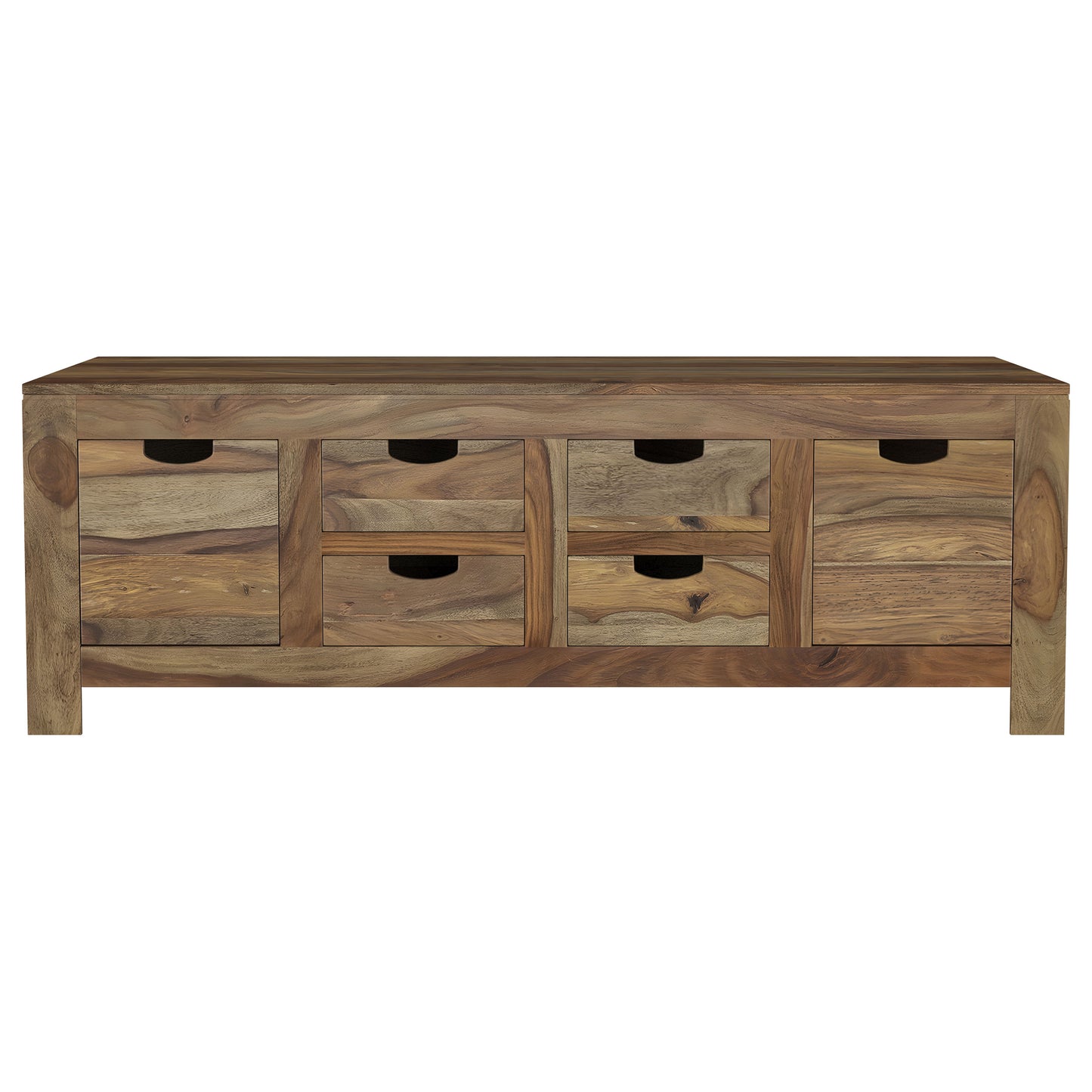 Esther 3-Piece Solid Sheesham Coffee and End Table Set Natural