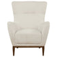 Catala Upholstered High Back Accent Chair Ivory and Coffee