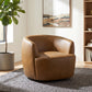 Hudson Faux Leather Swivel Accent Chair Cognac