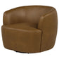 Hudson Faux Leather Swivel Accent Chair Cognac