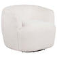 Hudson Faux Fur Swivel Accent Chair Ecru