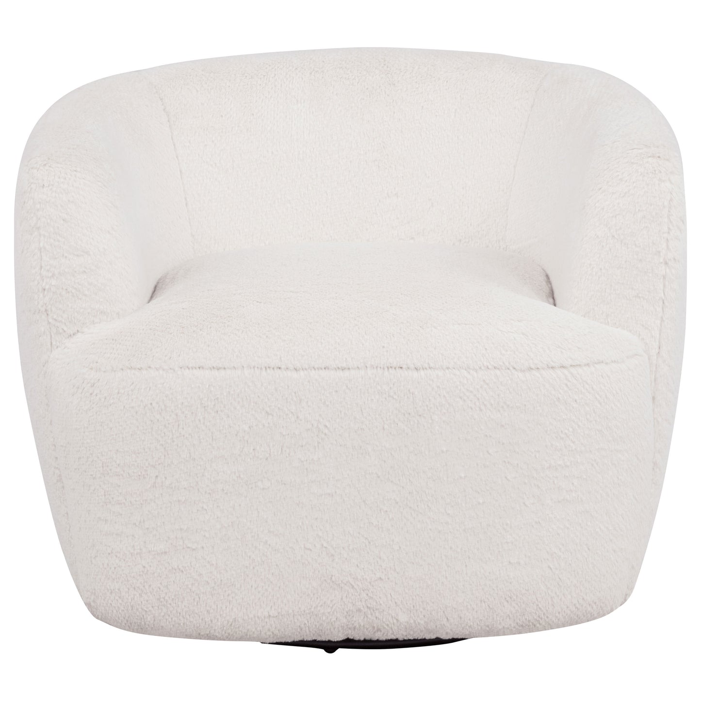 Hudson Faux Fur Swivel Accent Chair Ecru