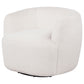 Hudson Faux Fur Swivel Accent Chair Ecru