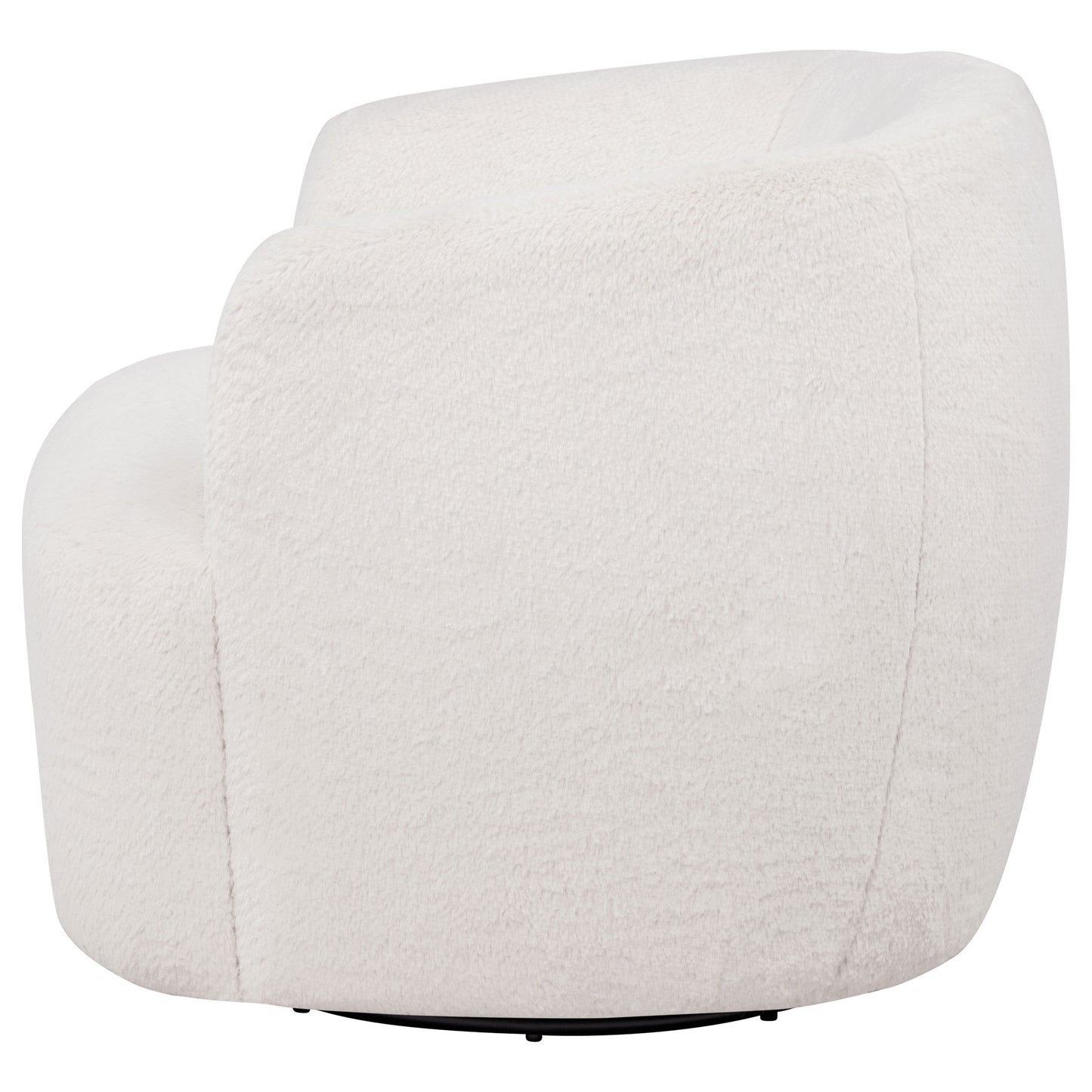 Hudson Faux Fur Swivel Accent Chair Ecru
