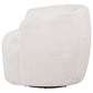 Hudson Faux Fur Swivel Accent Chair Ecru