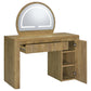 Irwin Vanity Table with LED Mirror and Storage Rustic Oak