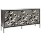 Krause 3-door Bone Inlay Accent Cabinet Grey and Black